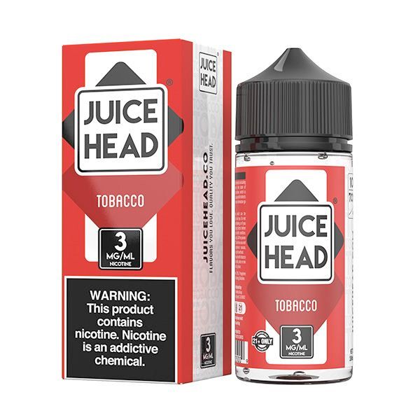Juice Head Tobacco e-liquid bottle and packaging on a white background