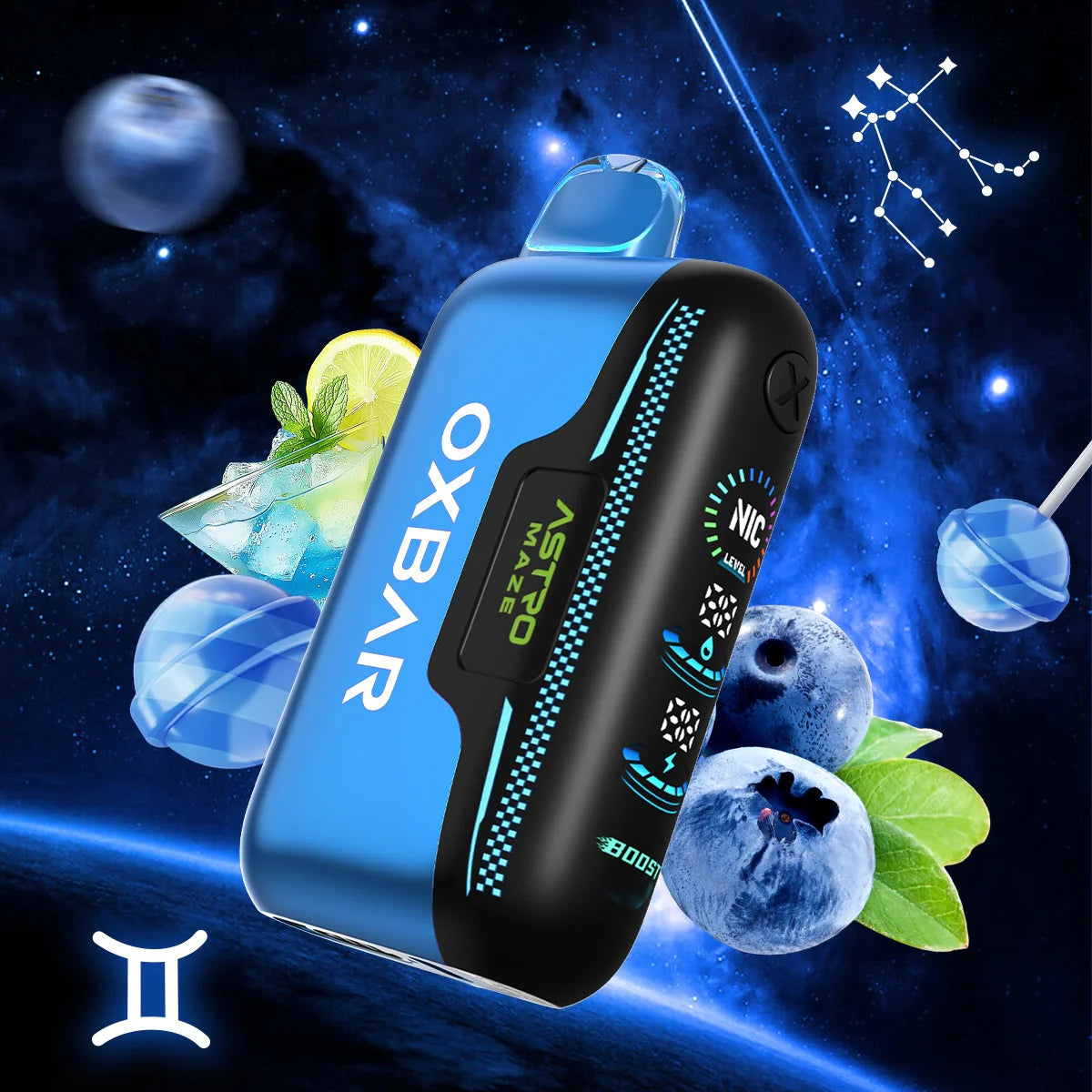 Blue Razzle Astro Pop OXBAR Astro Maze 50K