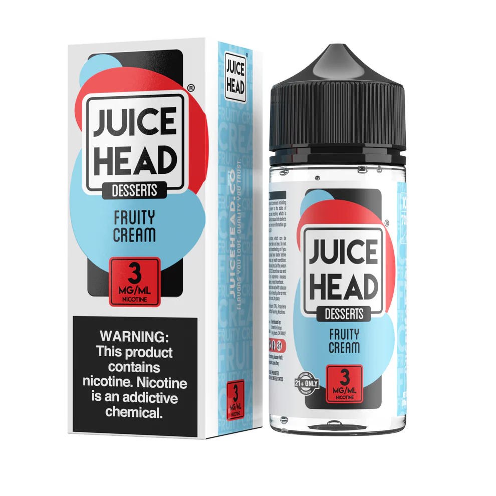Juice Head Fruity Cream e-liquid packaging on a white background
