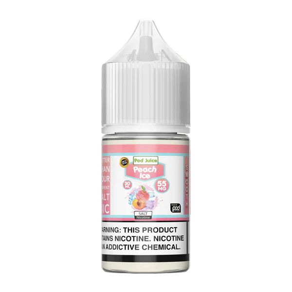 Pep Juice Peach Ice vape juice bottle on a white background