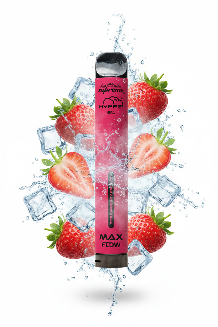 Pink vape pen with 'Hyppe' branding on a white background
