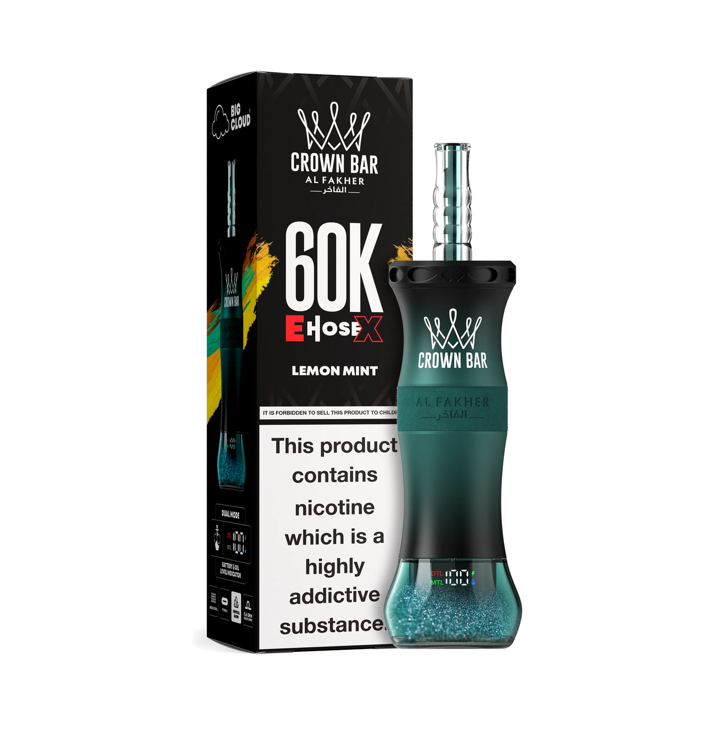 Lemon Mint Al Fakher Crown Bar Vape 60K