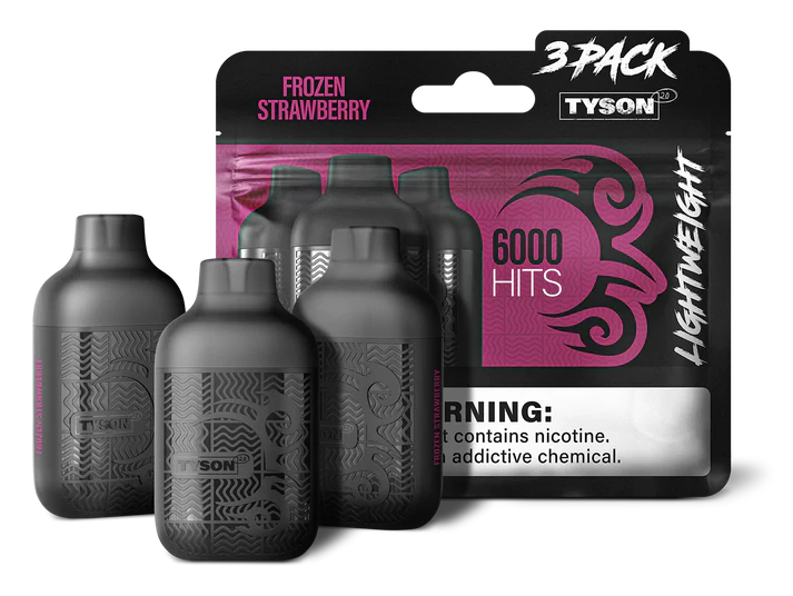 FROZEN STRAWBERRY TYSON 2.0 VAPE Lightweight 3 Pack