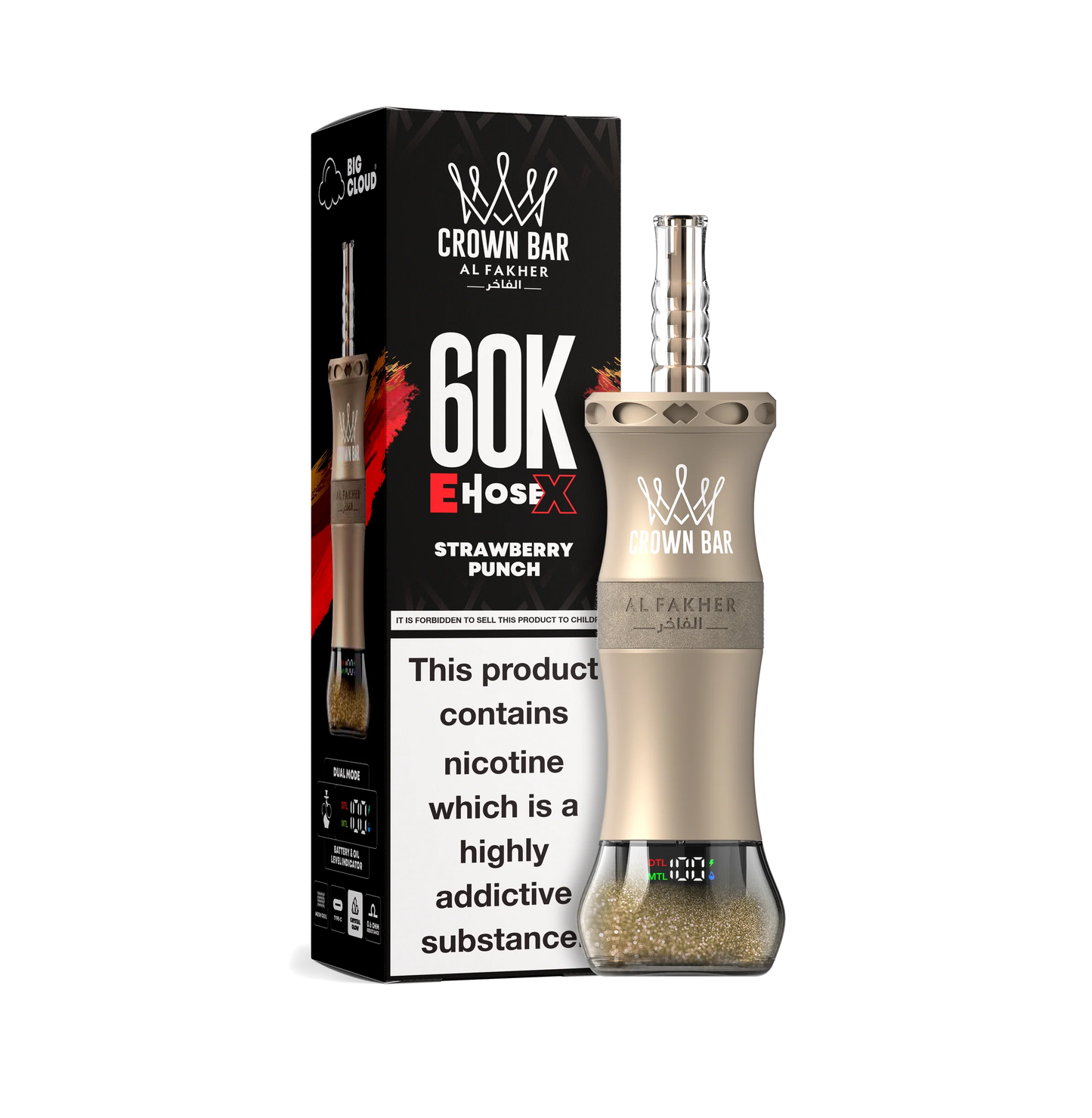 Strawberry Punch Al Fakher Crown Bar Vape 60K