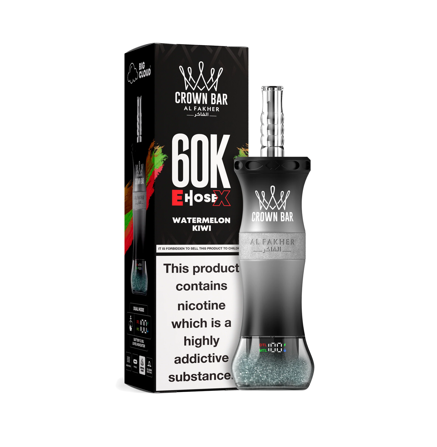 Watermelon Kiwi Al Fakher Crown Bar Vape 60K