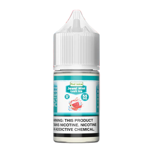 Vape juice bottle with label on a white background