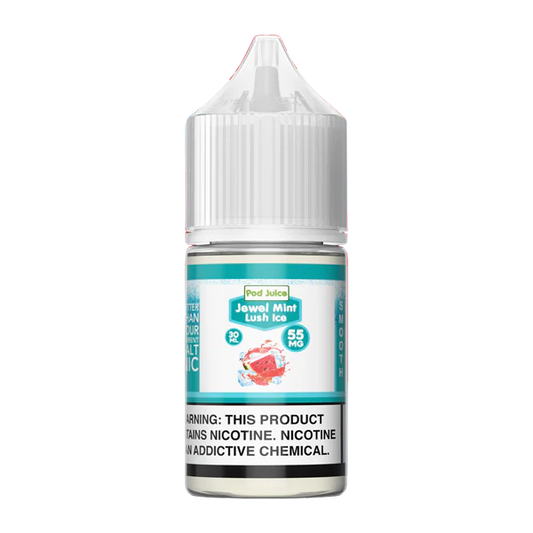 Vape juice bottle with label on a white background