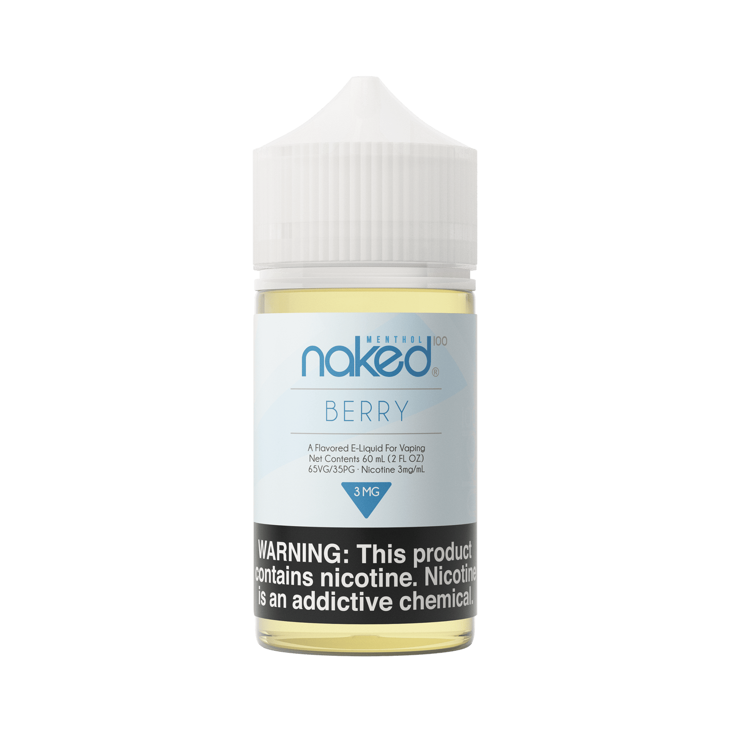 Naked Berry vape juice bottle on a green background