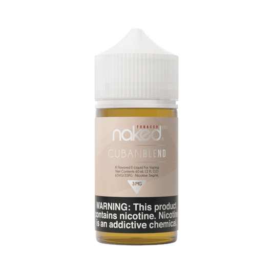 Naked Cuban Blend e-liquid bottle on a white background
