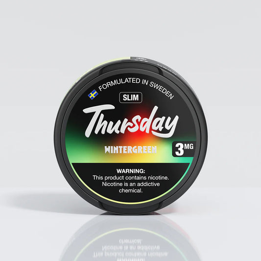 Thursday tobacco product packaging on a light gray background