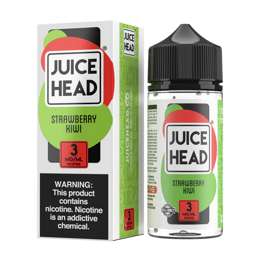 Juice Head Strawberry Kiwi e-liquid packaging on a white background