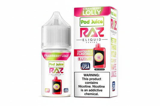 Strawberry Lolly - Pod Juice Salts x RAZ E-Liquid - 30mL
