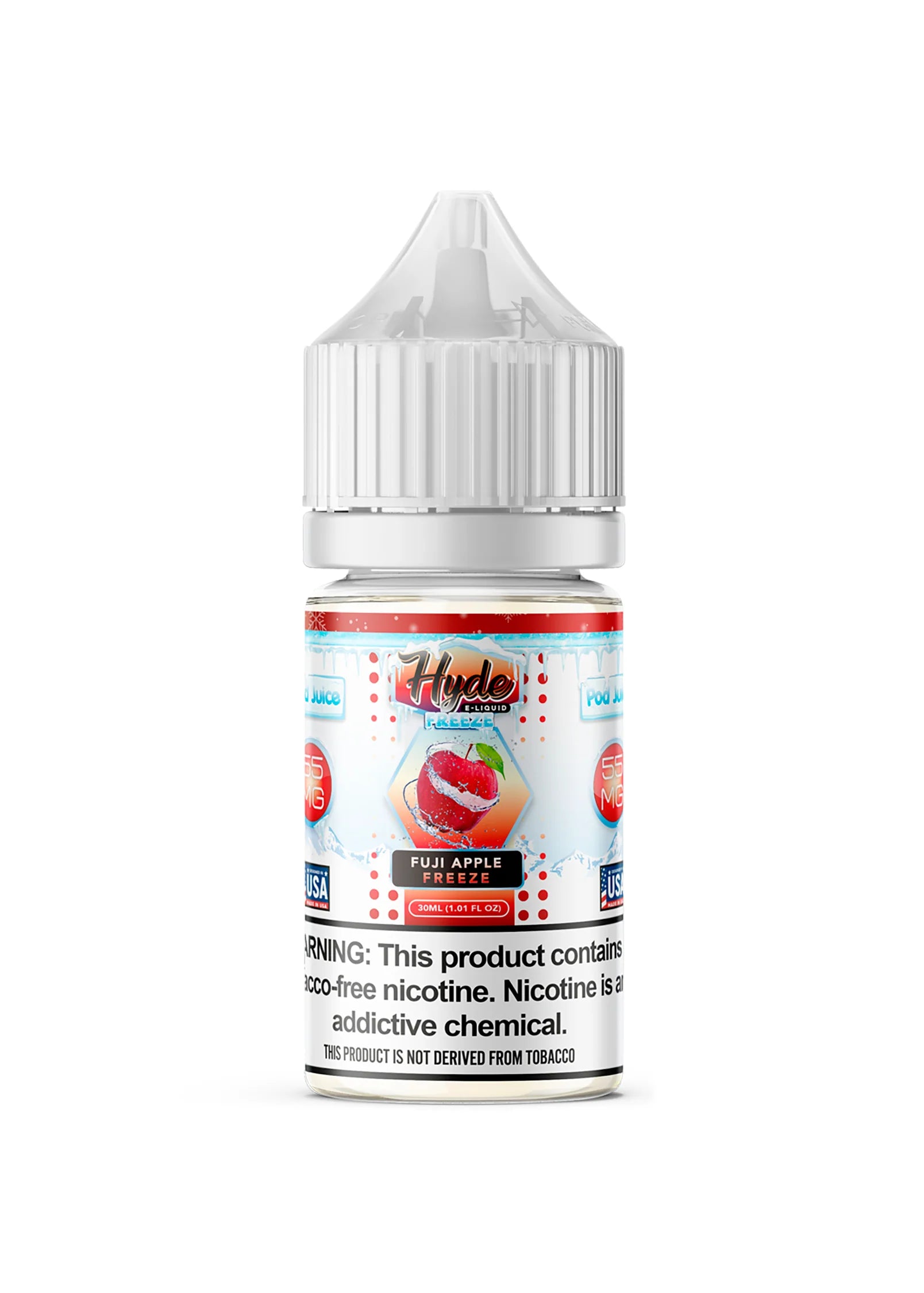 Hydro Vapes Blue Apple vape juice bottle on a white background