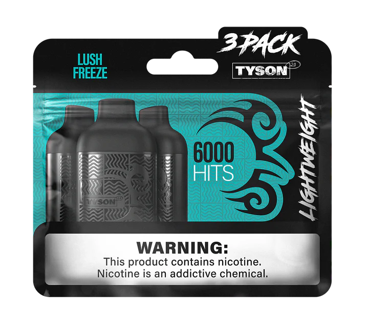 LUSH FREEZE TYSON 2.0 VAPE Lightweight 3 Pack