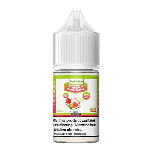Vape juice bottle with a white cap on a white background