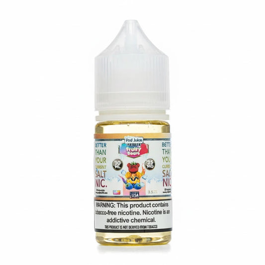 Vape juice bottle with label on a white background