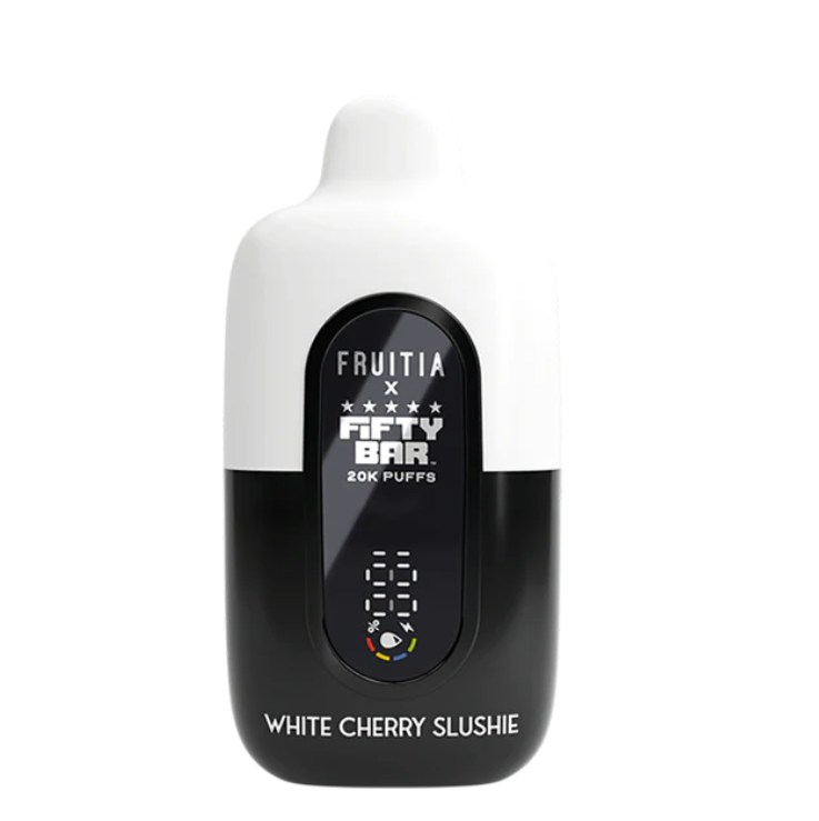 White Cherry Slushie Fruitia Fifty Bar 20K