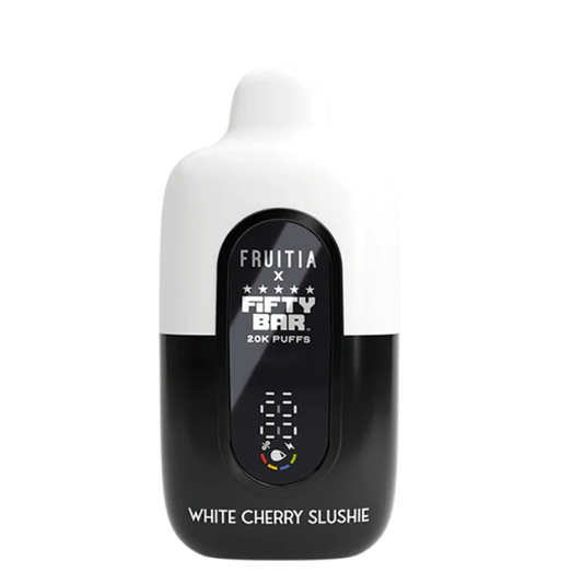 White Cherry Slushie Fruitia Fifty Bar 20K